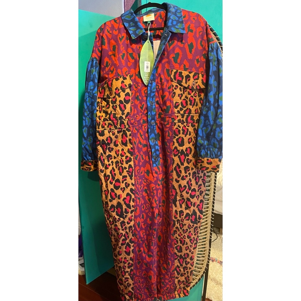 FARM Rio Mixed Leopard Pop Jumpsuit sz XL NWT